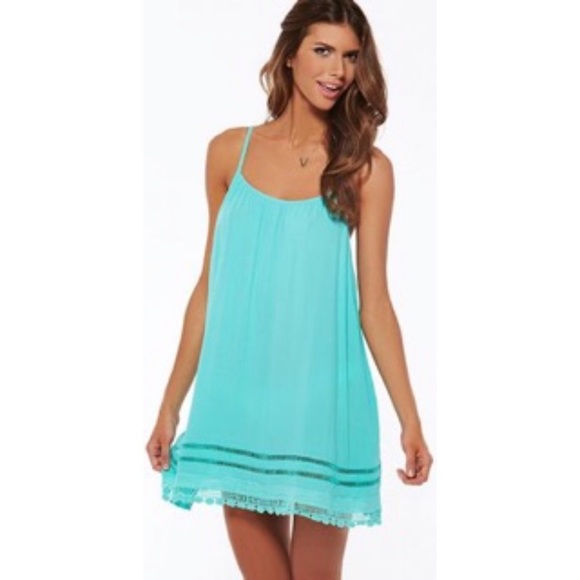 l*space Dresses & Skirts - L* Space Turquoise Slip Dress